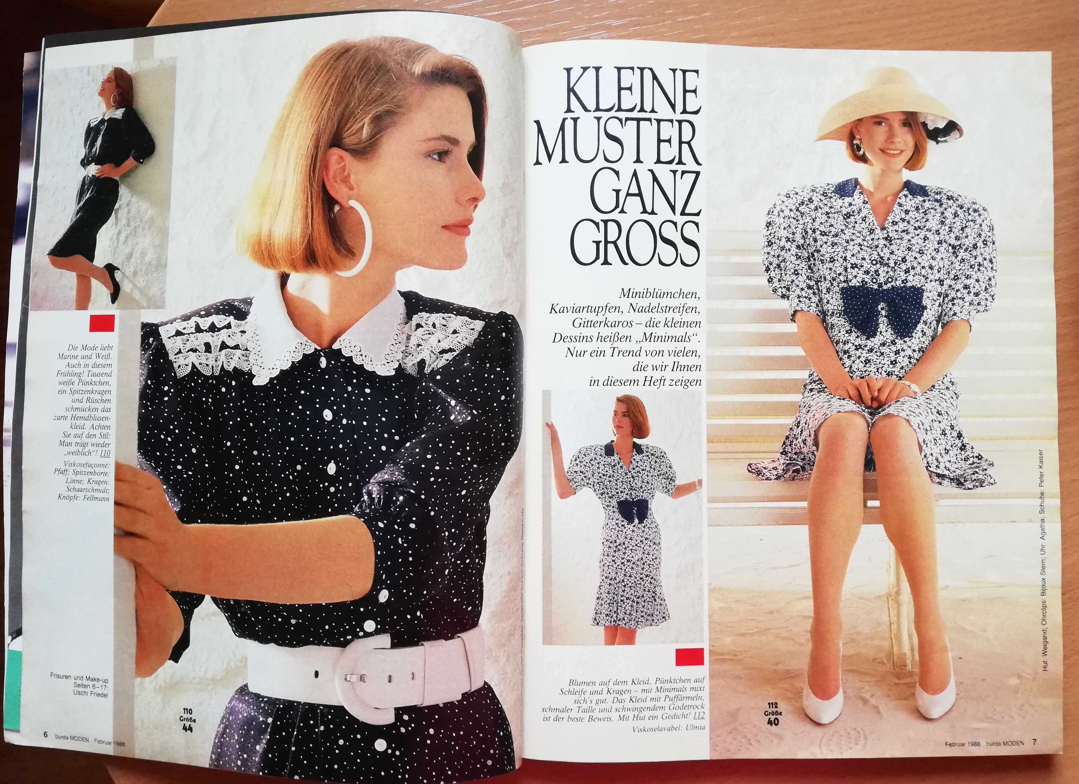 Burda vintage luty 1988 szycie wykroje moda wiosenna ok. 100 wykrojów