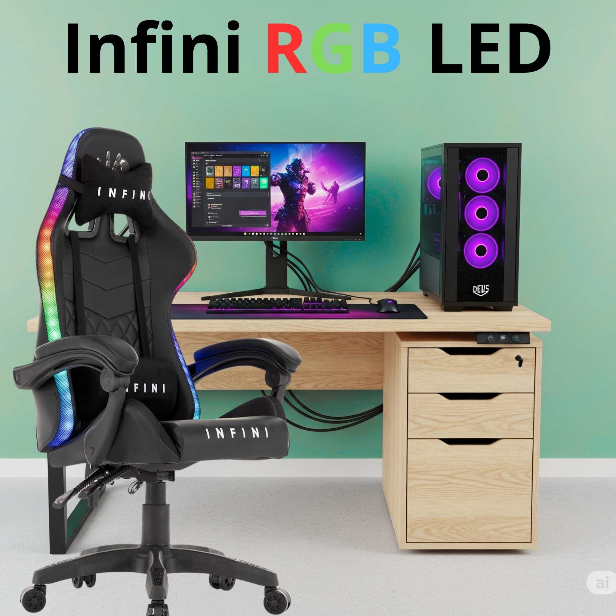 Fotel Gamingowy z Podświetleniem RGB INFINI LED