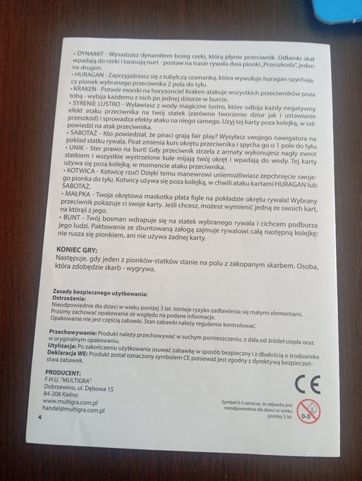 Gra planszowa dla dzieci Piraci edukacyjna gra strategiczna rodzinna