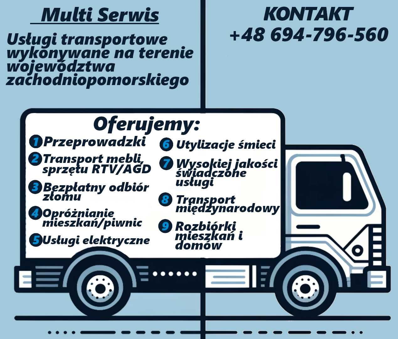 Usługi Transportowe, Przeprowadzki, Utylizacje, Elektryka,