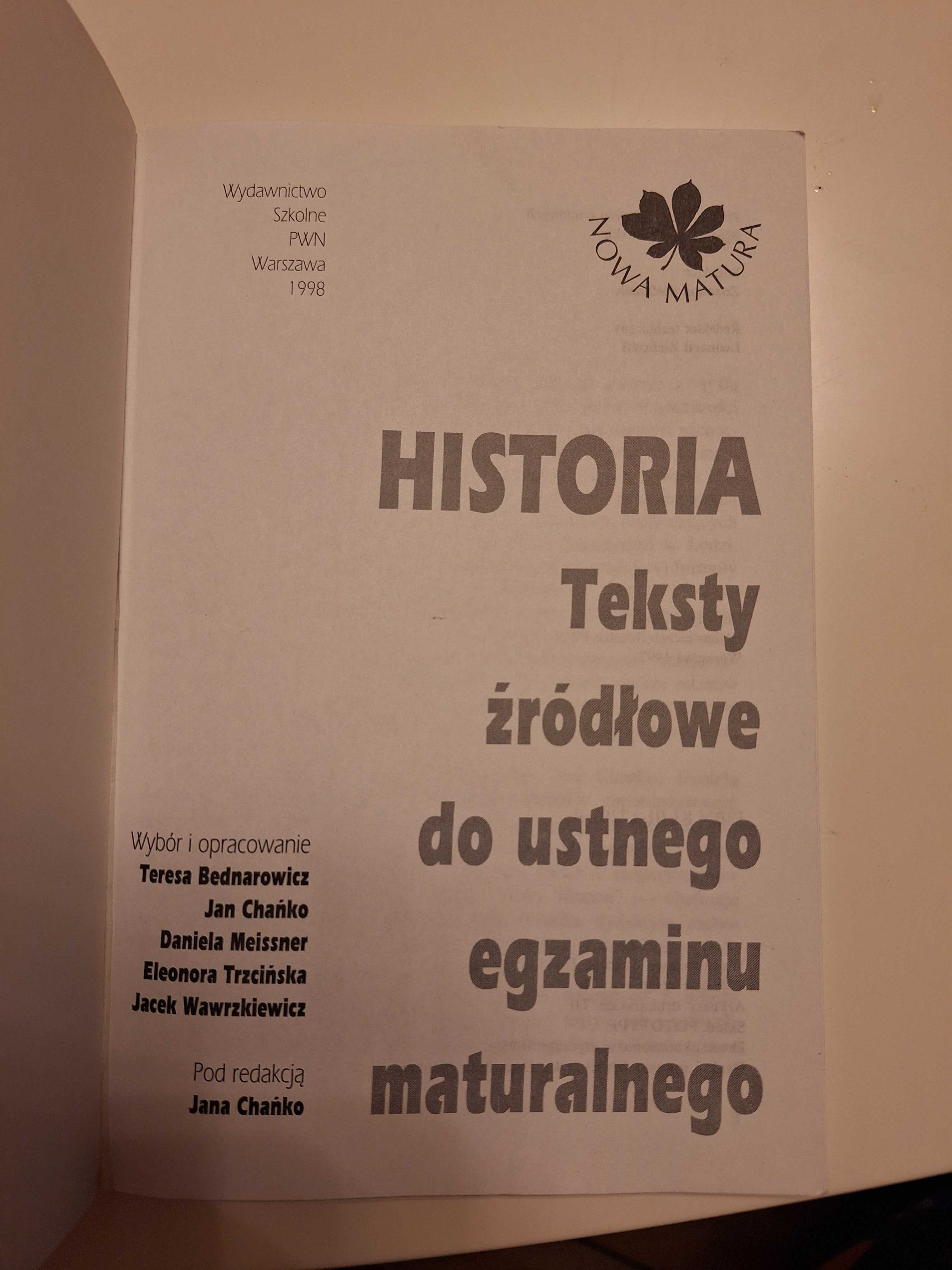 Historia - teksty źródłowe od matury