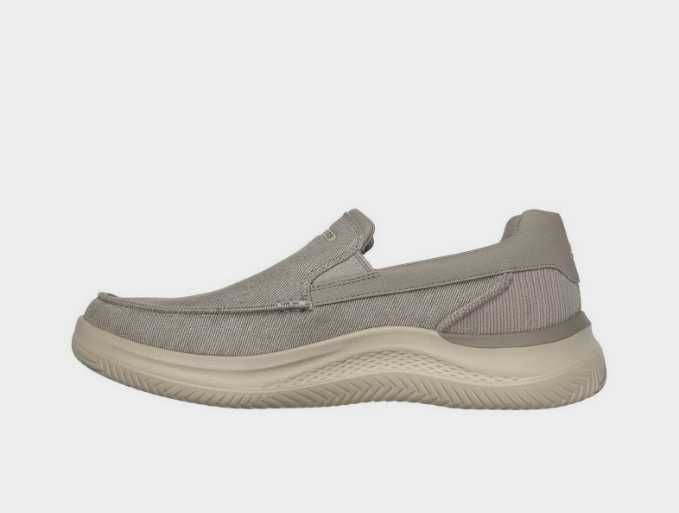 Чоловічі мокасини skechers/ оригінальні мокасини бежевого кольору