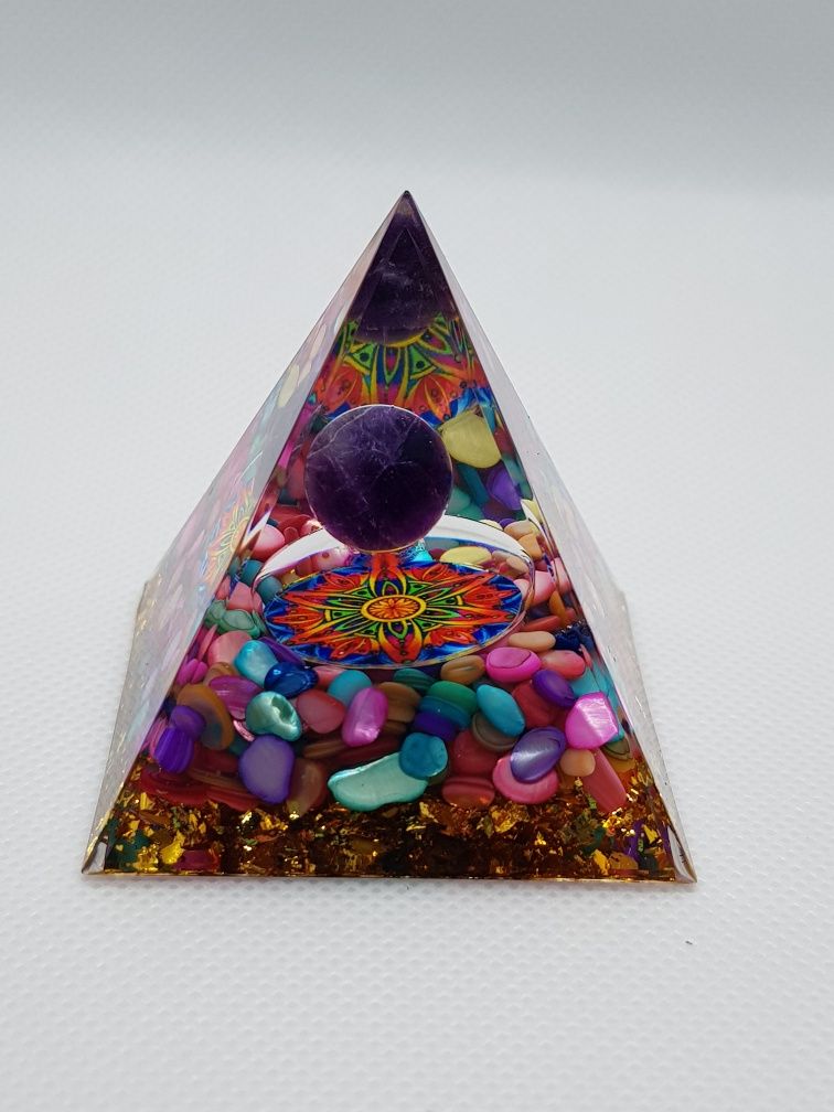 Pirâmide orgonite pedra cristal 5cm * vários modelos