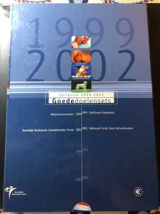 Set Anual Euros Holanda 1999, 2000, 2001 e 2002 UNC com livro
