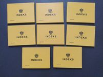 Indeks indeksy vintage żółte 7 sztuk