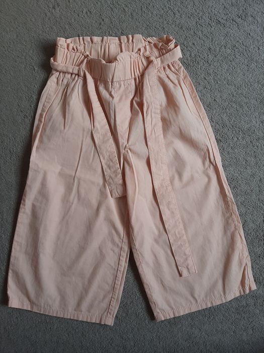 Szerokie, modne eleganckie spodnie 3/4, 8-9 lat