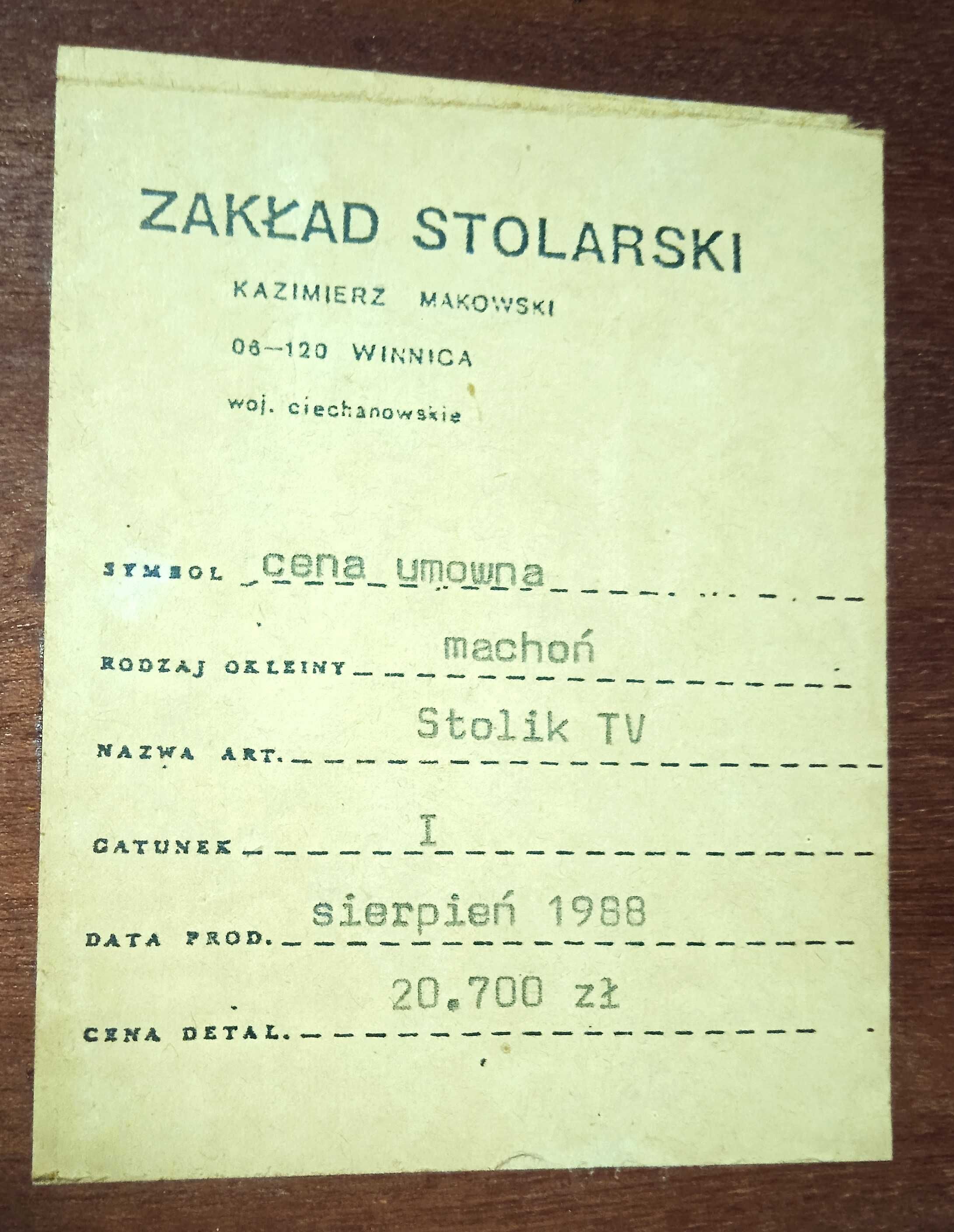 używany stary STOLIK RTV z czasów PRL 1988 rok produkcji