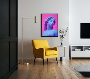 Plakat na Ścianę Obraz Kobieta Rzeźba Neon Sztuka 40x60 cm Premium