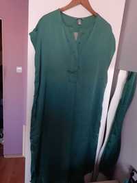 Sukienka zielona satynowa M oversize H&M