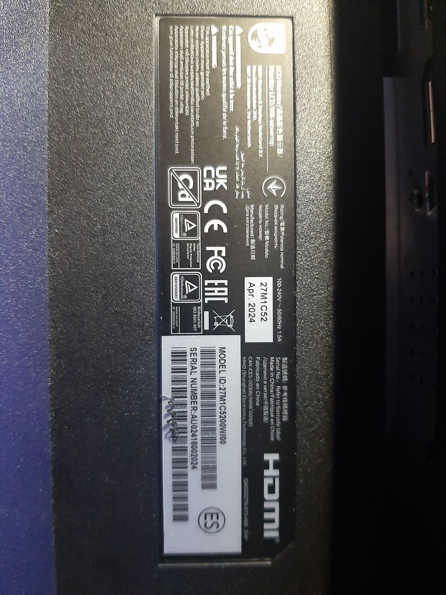 Monitor hdmi Philips ( wklęsły) 27 "