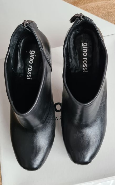 Skórzane BOTKI na wysokim obcasie gino rossi