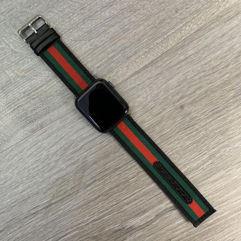 Ремешок для часов Apple Watch Gucci Band 42/44 Black/Green/Red