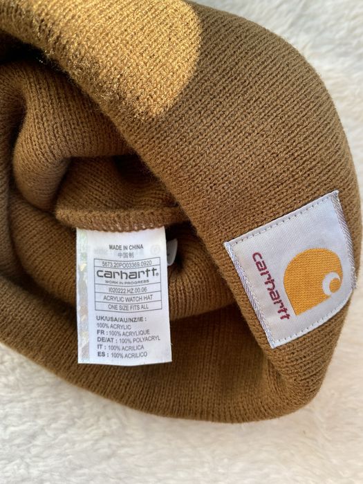 Carhartt czapka zimowa beanie musztardowa brązowa unisex