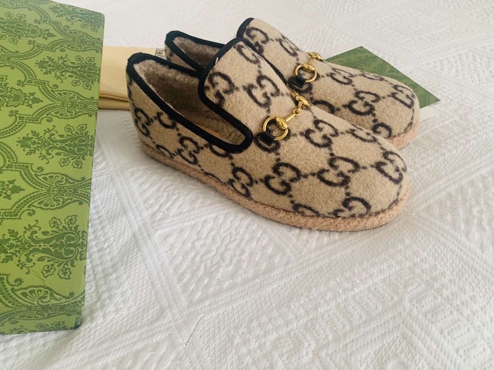 Welniane buty mokasyny Gucci 39