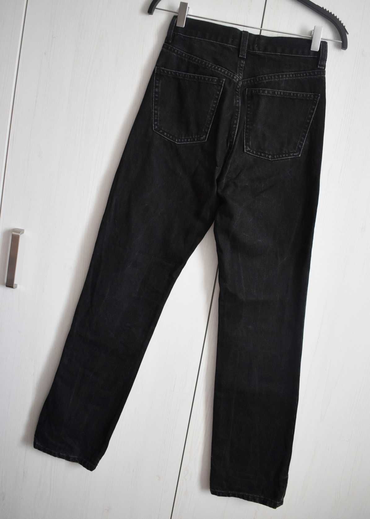 Spodnie dżinsowe XXS wysoki stan dżinsy jeansowe wide leg proste Zara
