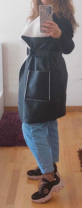 Colete comprido ecopele