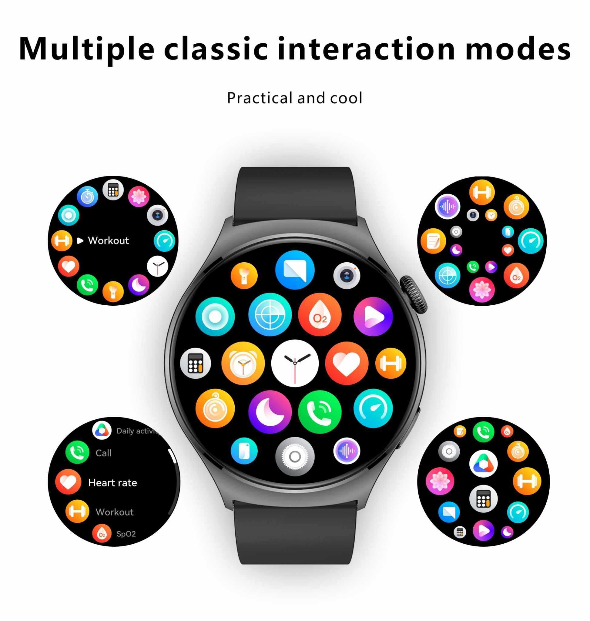 SmartWatch QX10 Amoled 1,43 rozmowy tętno ciśnienie kroki PL