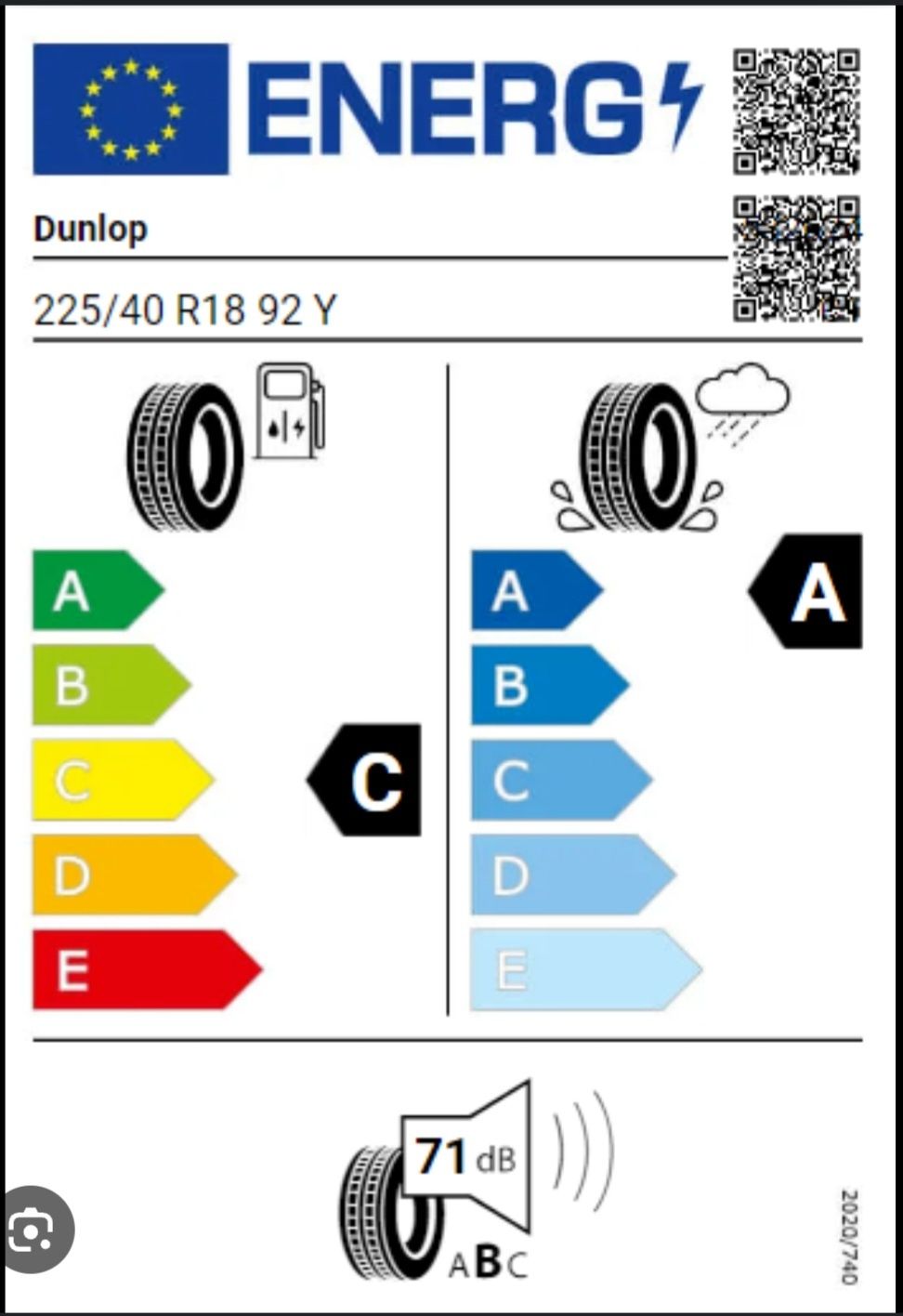 Dunlop Sport Maxx RT2  225/40/R18