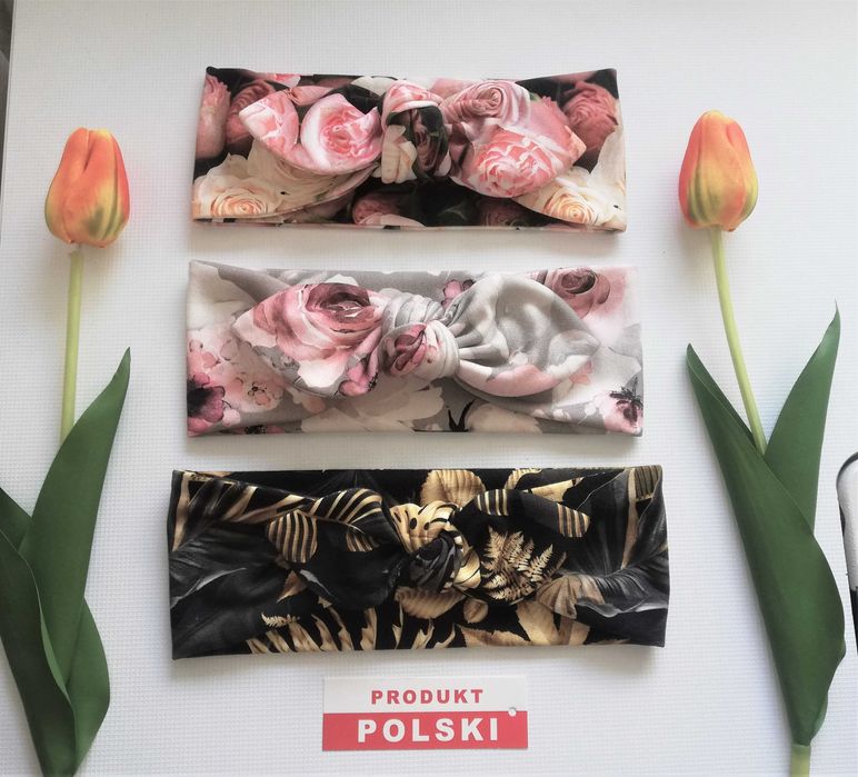 Opaski - Pin up - wiązane - przeplatane - dla mamy i córki - 2 szt.