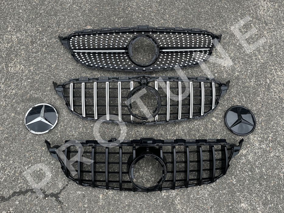 Решетка радиатора W205 Mercedes C-Class AMG C63 GT Panamericana Хром