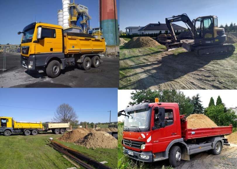 Piach  transport, wsypka fundamentów mała i duża wywrotka