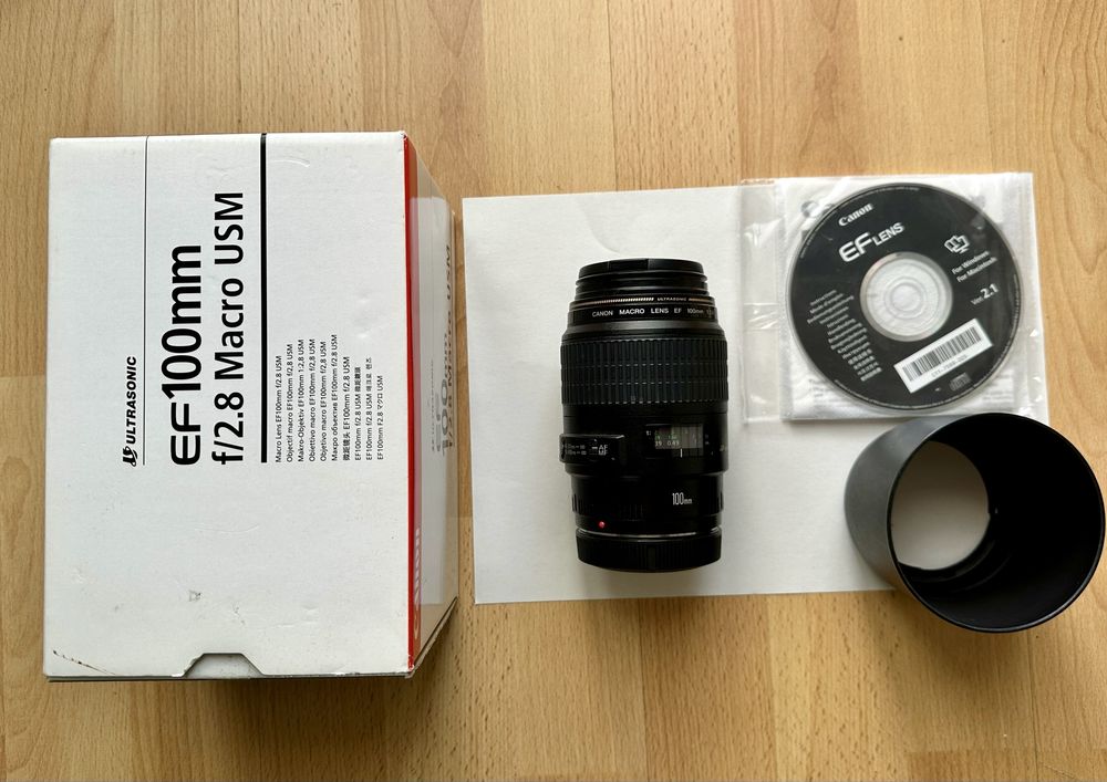 Canon 100mm f/2.8 macro USM z pudelkiem