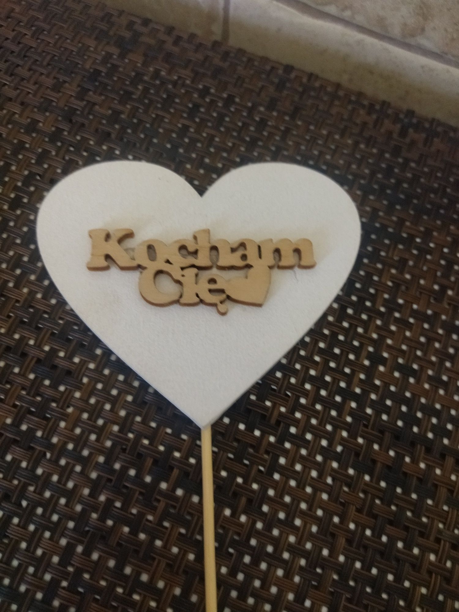 Serce z napisem - Kocham Cię - białe