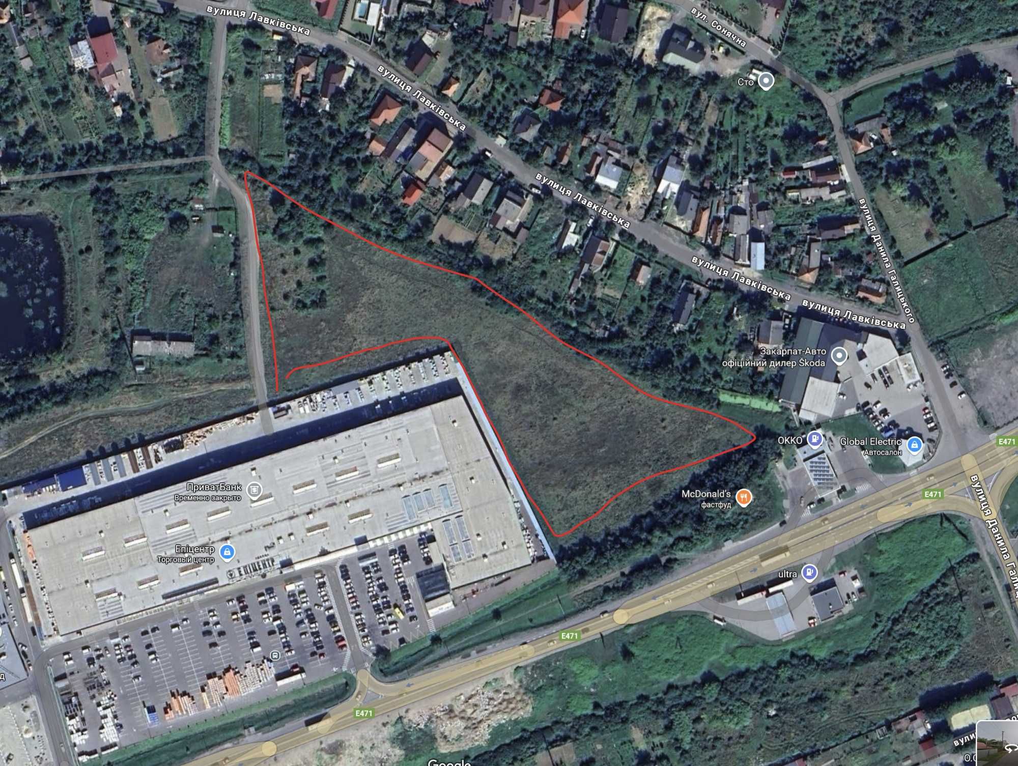 Продаж ділянки 1,25га м. Мукачево