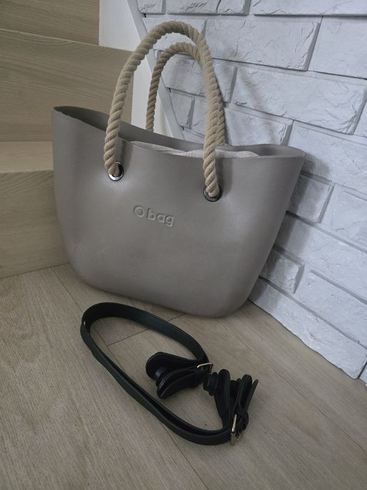 O bag torba kolor beżowy dodatkowe uchwyty