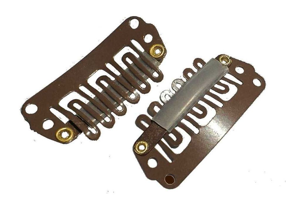 Zapasowe spinki do włosów clip in ciemny  brąz 2,8 cm 10 sztuk zestaw