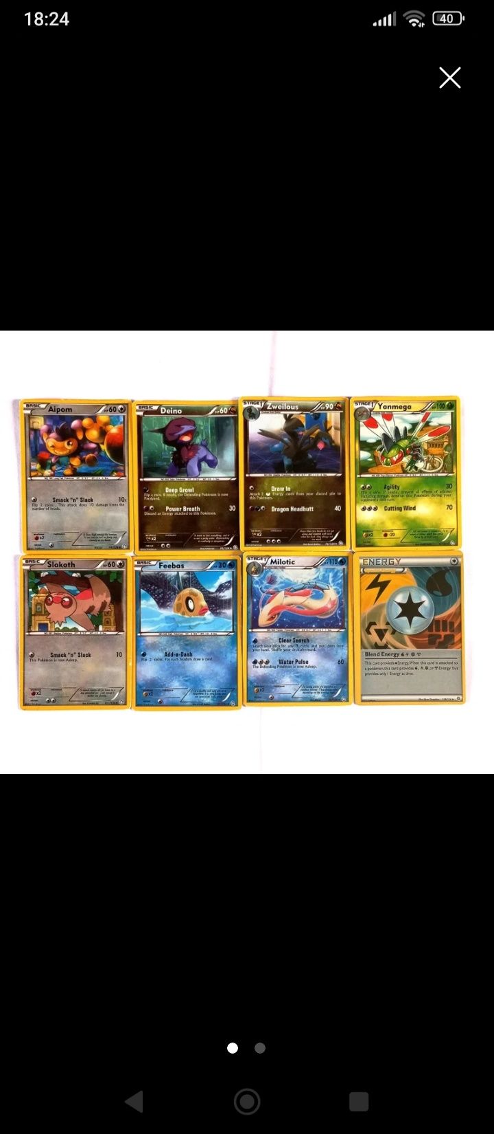 Cartas pokemon em inglês