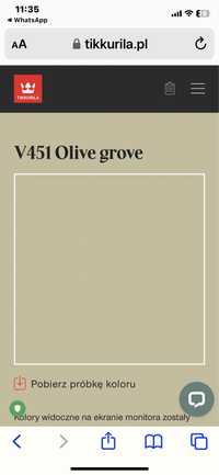 Tikkurila farba do wnętrz nowa kolor V 451 Olive Grove