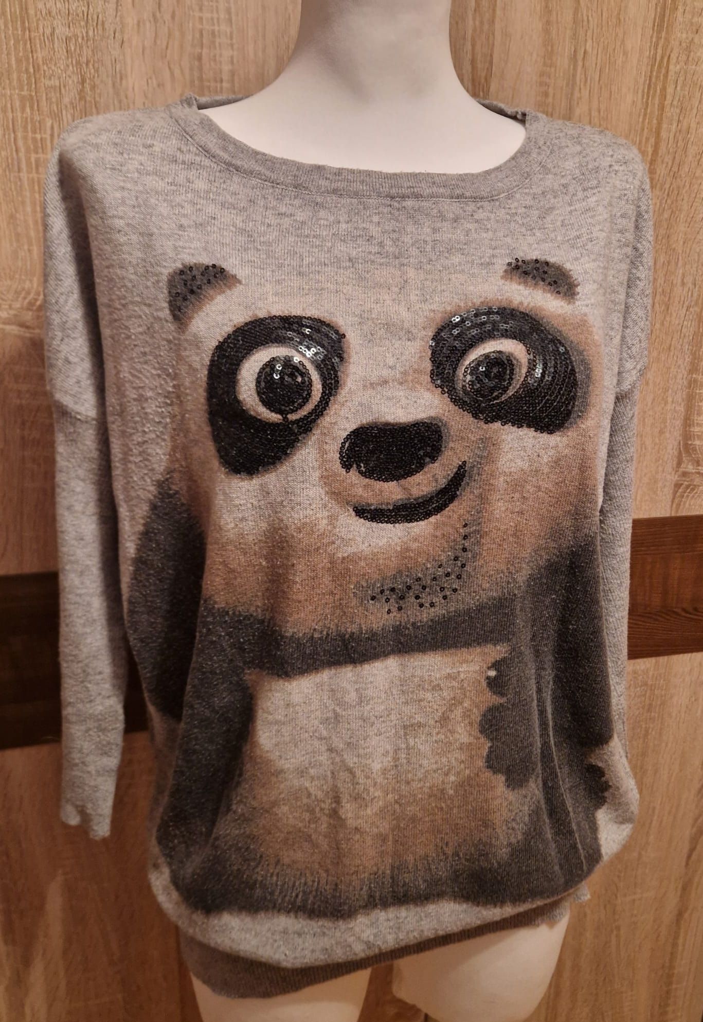 Przepiękny sweter kimono bluza panda Kung fu panda grey cudo miś