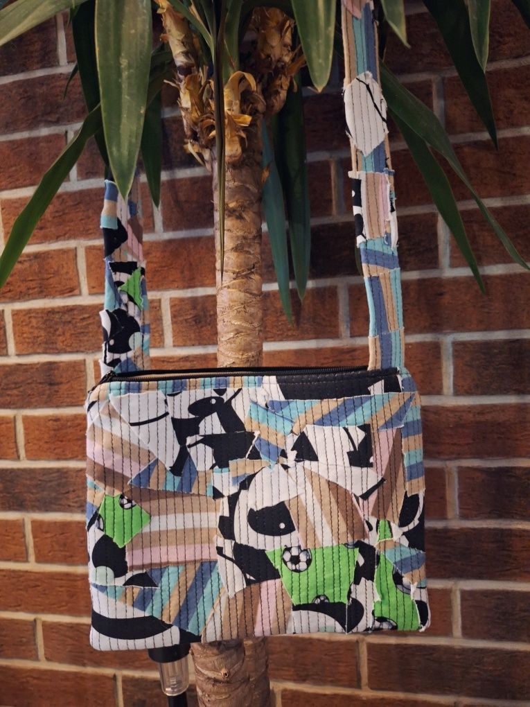 Patchworkowa patchwork torba torebka mala damska HANDMADE ręcznie szyt