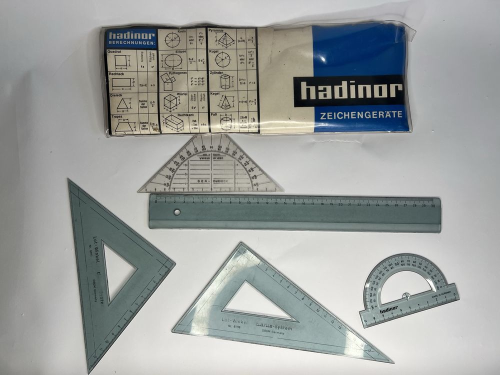 Zestaw geometryczny linijka katomierz Hadinor