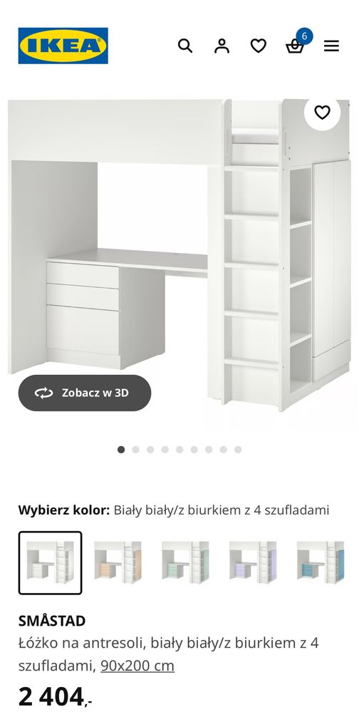 Łóżko piętrowe z biurkiem Ikea