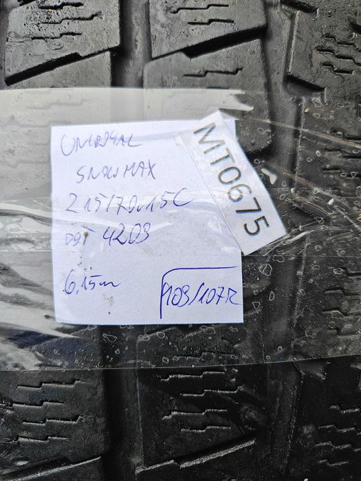 [2szt] Uniroyal 215/70 r15c Zima /// 6,15mm!!! MONTAŻ GRATIS