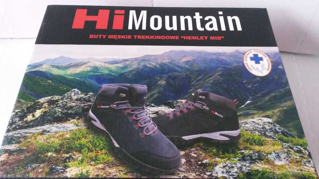 Buty trekingowe męskie Hi Mountain Henley Mid rozmiar 44 skóra NOWE