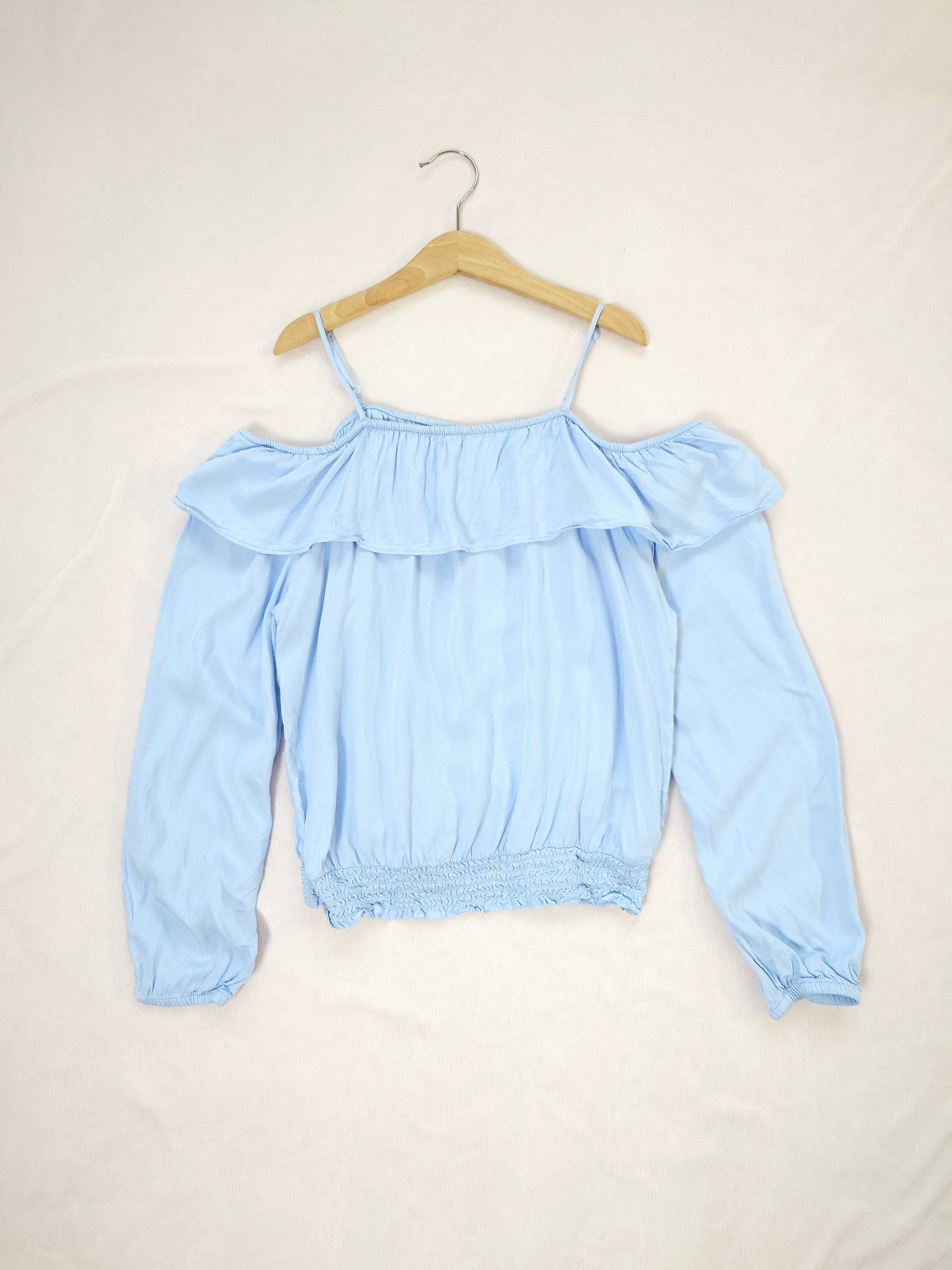 Bluzka w kolorze niebieskim z odkrytymi ramionami, H&M 164