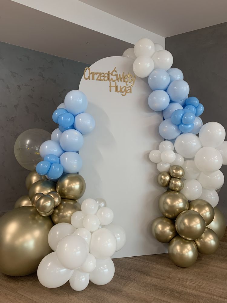 ścianka balonowa dekoracje balony hel Chrzest, urodziny, Komunia Jasło