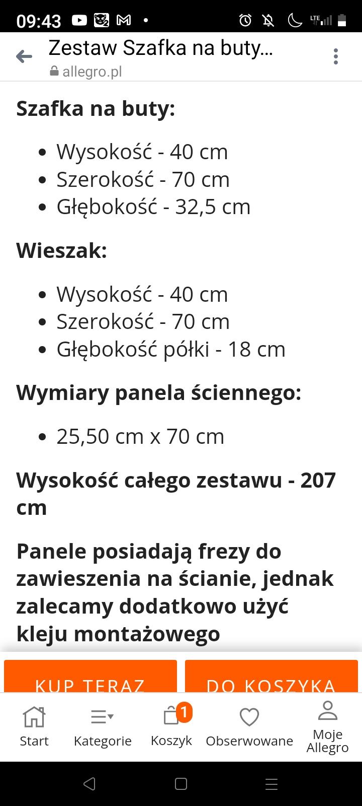 Szafka do przedpokoju