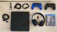 PlayStation 4 Slim + Gold Wireless Headset + 2 comandos + Uncharted 4
