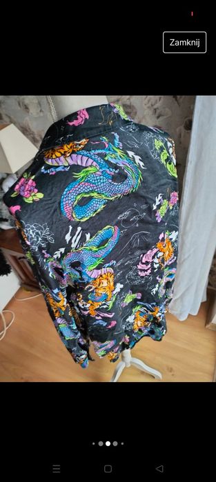 Koszula oversize smoki Bershka S