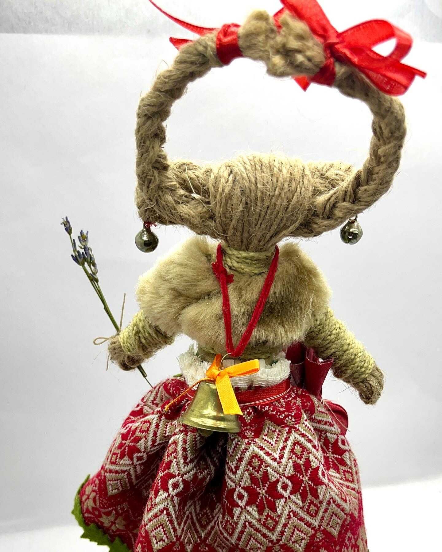 Лялька-мотанка Коза з ниток Лляна пряжа Народна лялька 37 см