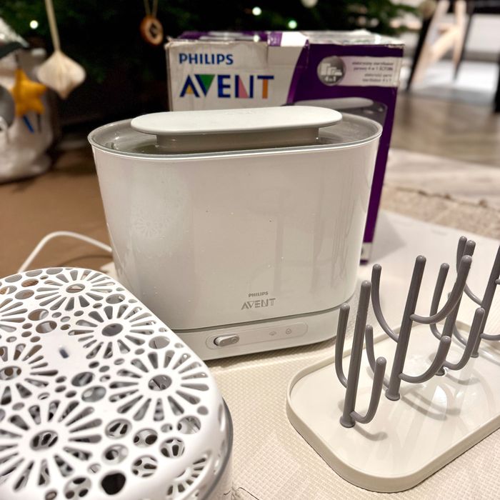 wyprawk sterylizator duży Philips Avent + osuszacz + śliniak Babybjorn
