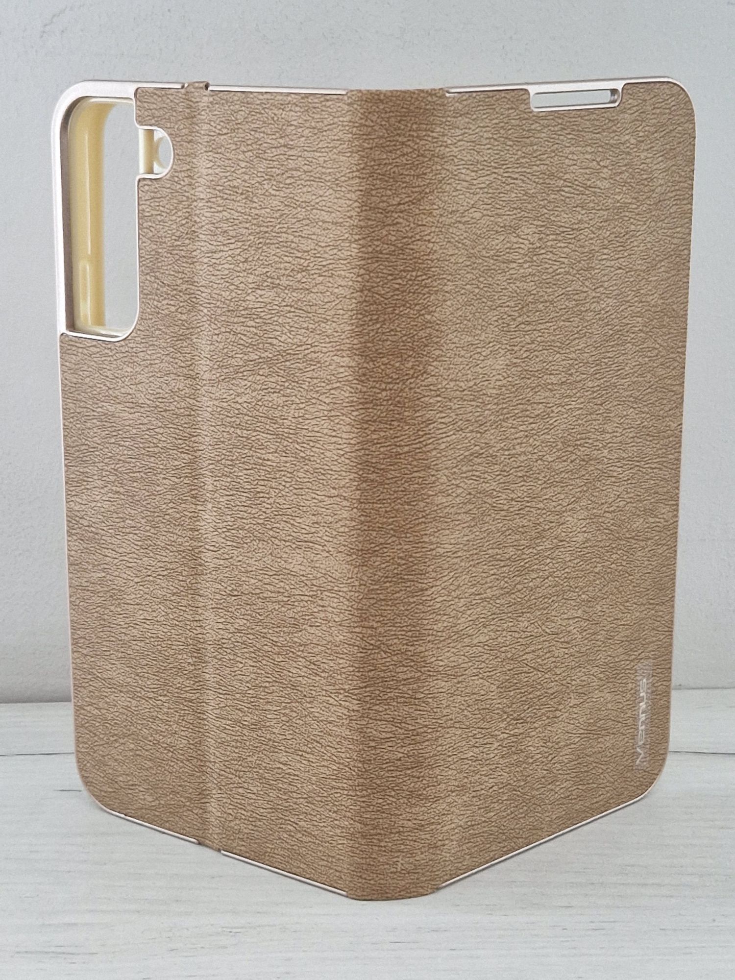 Kabura Vennus Book z ramką do Samsung Galaxy S22 Plus złota