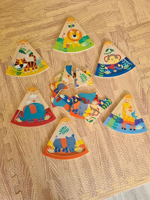 Seis puzzles criança