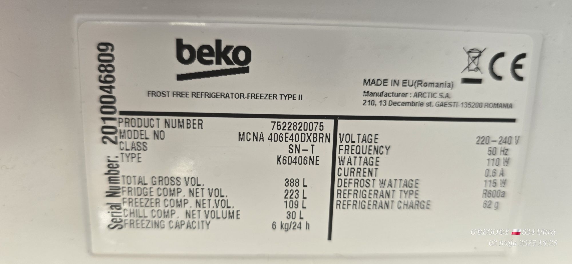 Beko wentylator sprawny