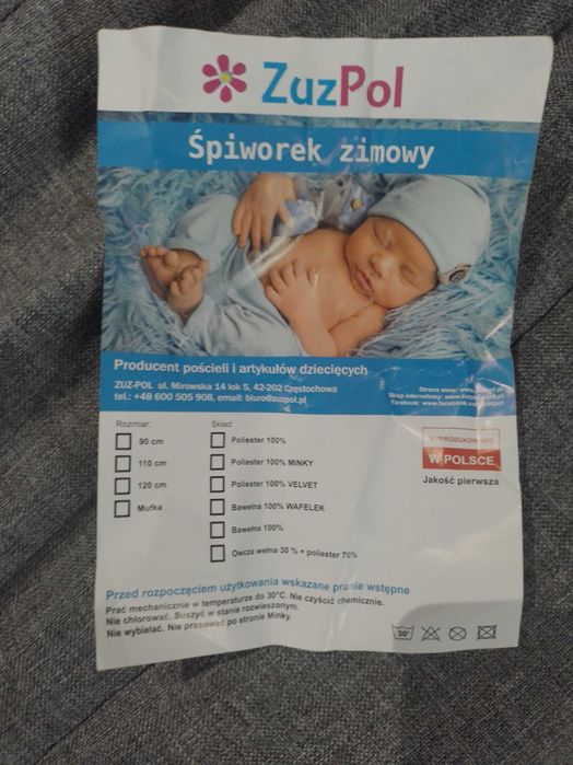 Śpiworek zimowy do spacerówki/ sanki
