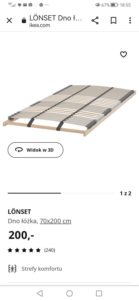 Piękne białe łóżko ikea hemnes drewniane 140x200 szuflady 2x lonset